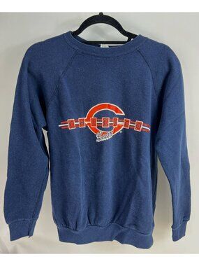 Vintage Chicago Bears Sweatshirt X-Large Blue USA Made 50% Acrylic 50% Cotton